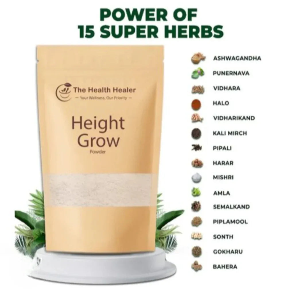 Natural Height Grow Powder (3–5) Inch Growth - Herbal, Safe, and Clinically Tested (100g) - zoomo.shop