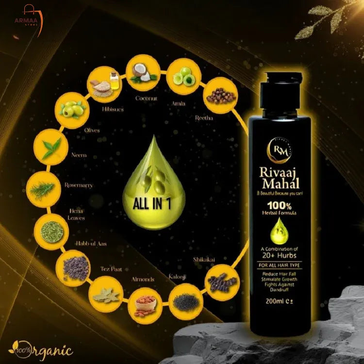 Rivaaj Mahal Hair Oil - 200ml (For All Hair Types | Anti Hair Fall & Growth Oil) - zoomo.shop
